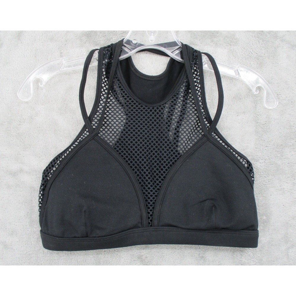 Bombshell Sportswear Sports Bra Womens Large Iconic Mesh OG Athletic Lined Black